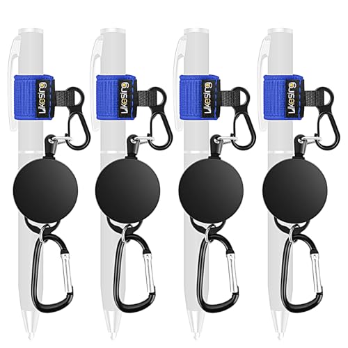 Likesing Retractable Pen Holder, 27.5" 4 Elastic Pen Leash Set(Blue) - color: Blue-4 CircularCilp