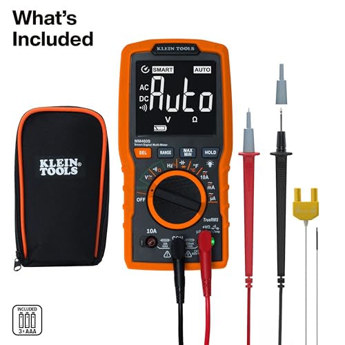 Klein Tools MM460S Smart Digital Multimeter, 600V AC/DC Auto-Ranging TRMS, Voltage Tester, Backlit Display, Hands-Free Operation, Professional Electrical Tester - size: Smart Meter