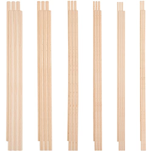 OLYCRAFT 36Pcs Dowel Rods Wood Sticks 3mm 4mm 5mm 6mm 8mm 10mm Assorted Sizes Beech Wood Sticks Unfinished Dowel Round Wood Dowels for DIY Projects Crafting, Wooden Craft Sticks - size: 300x3~10mm