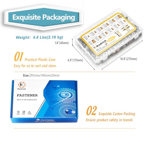 KADRICK 810PCS SAE & Metric Rivet Nut Kit, 6-32 to 3/8-16, M3-M10 - size: Metric & SAE Kit 810Pcs