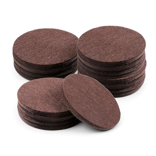 16Pcs 3” Felt Furniture Pads for Sofa Felt Pads for Hardwood Floor Round Table Pad Furniture Feet Protectors for Sofa Anti Scratch Floor Protectors Self Adhesive for Table Legs, 5mm Thick, Brown