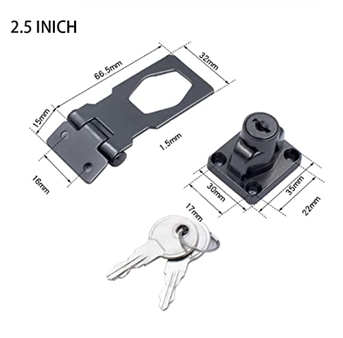 Flip Latch 3-mm Thickened Heavy Duty Hasp Safety Door Lock Gate Latches for Double Door Window Barn Closet Drawer Cabinet Garage,Stainless Steel Brushed Nickel (2.5 INCH-1 PCS) - size: 2.5 INCH-1 PCS