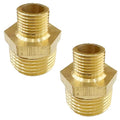 3/8" x 1/8" Male Threaded Hex Nipple Reducer Brass NPT Pipe Fitting Adapter Straight Connectors Pack of 2 - size: 3/8" x 1/8" -2 Pack