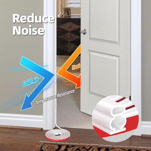 White D-Shape Weather Stripping 20Ft (Fits 0.4–0.5in Gaps) - color: White, size: 0.59" Thick x 20 Ft