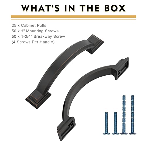 25 Pack 3 inch Cabinet Pulls Oil Rubbed Bronze Cabinet Handles Drawer Pulls for Kitchen Cabinet Cupboard - color: Oil Rubbed Bronze, size: 3 inch（76mm）, style: 25 Pack