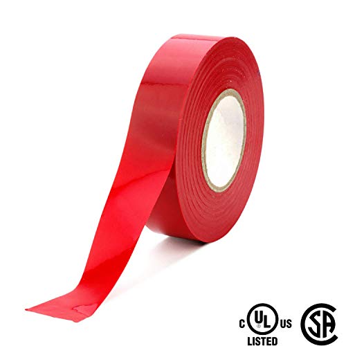 Xtricity Vinyl Red Electrical Tape 3/4" x 66 Ft for Electrical Insulation - color: Red, size: 1 Pack