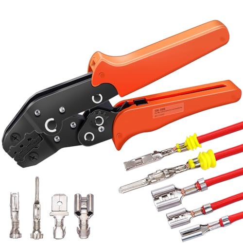 Twidec/Wire Crimping Pliers 26-16AMG Wire Crimping Tools with Ratchet,Manual Crimp Fold Tool For Open Barrel Terminal Connectors, Electrical Crimping Tool SN-48B - style: SN-48B AWG26-16