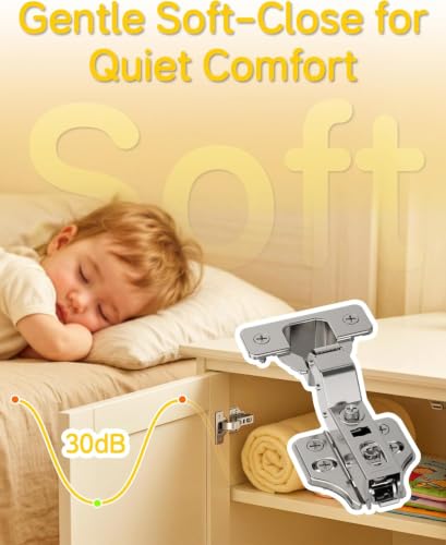 Onemake 10 Pack Inset Soft Close Cabinet Hinges, Stay at Will 105° Concealed Hinge, Smooth Slow Self Closing, 3D Adjustment, Clip-on Plate, Frameless Hidden Door Hardware for Kitchen Cupboard - size: Inset