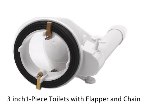 One Piece 3-Inch Toilet Flush Valve Repair Kit for Toilets with Flapper and Chain - Easy to Install