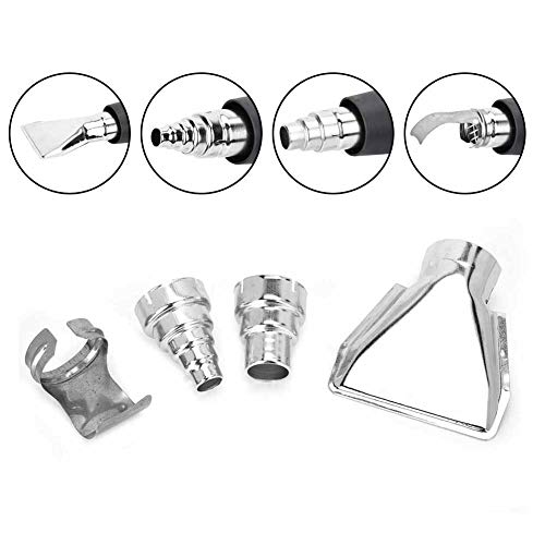 Tbest Heat Gun Tips,Mini Heat Gun Accessories,Heat Gun Nozzle 4Pcs Heat Gun Air Nozzles Electric Kit Accessories Industrial Tools Shrink Wrap
