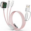 Travel Essentials,Multi Charging Cable for Apple Watch iPhone Charger Pink - color: Pink, size: 1pack-4ft