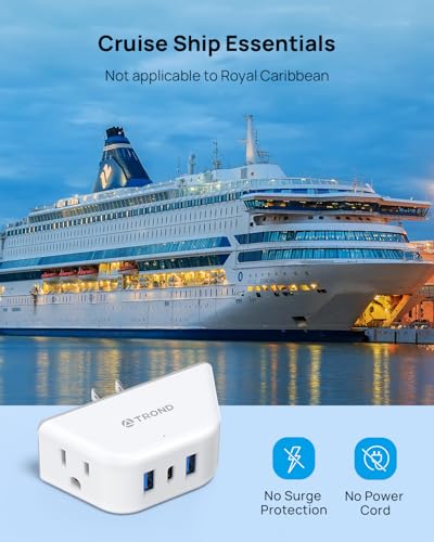 TROND Outlet Extender with USB, 2 AC Sockets and 3 USB Ports - color: White, size: 2A2U1C-3 Prong Plug,1 Pack