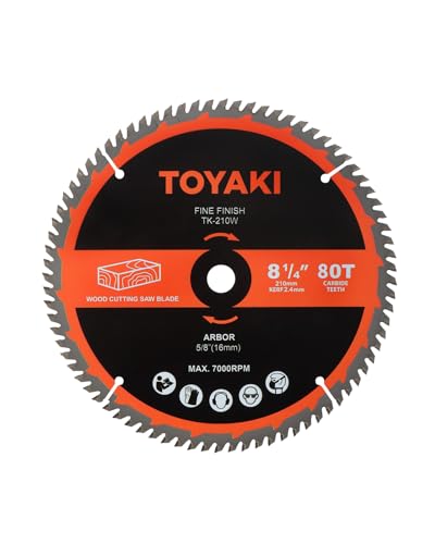 8-1/4-Inch Miter Saw Blade, 80-Tooth Ultra-Fine Finish Professional Woodworking Saw Blade for Miter Saws Table Saws and Circular Saws, Arbor 5/8-inch(16mm) - size: 8-1/4"_80T_arbor(16mm)