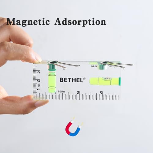 BETHEL Small Level Mini Bubble 90°/180°SpiritLevel,Magnetic 3.74Inch - color: Green
