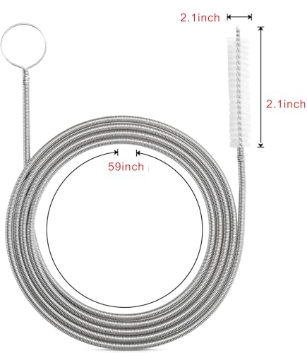 2 Pack 60 Inch Flexible Drain Brush, Sunroof Drain Cleaning Tool for Ice Maker, Refrigerator & AC Drain Line - size: 60 IN