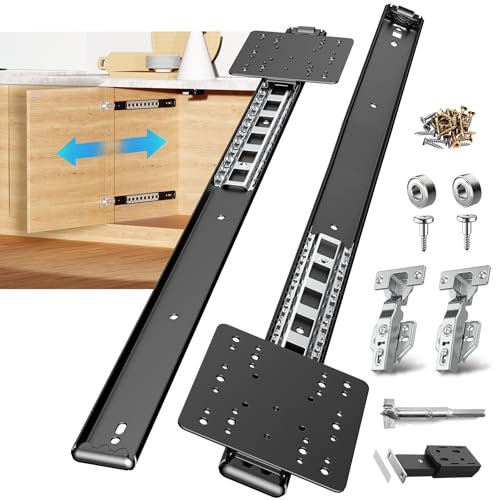 Pocket Door Slides,Cabinet Pocket Door Slide,for Cabinet Door(2PCS,24in) - size: 24 Inch, style: 2PCS