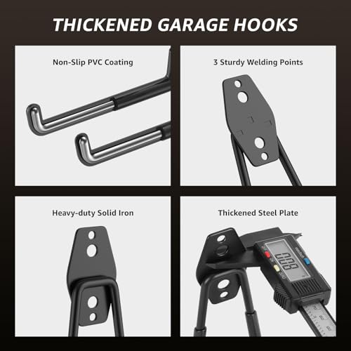 Heavy Duty Garage Hooks for Storage & Hanging Items, 20-Pack - color: 20-Pack Set Black