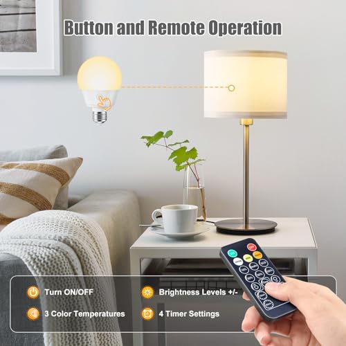 Brightown E26 Rechargeable Light Bulb with Remote for Sconces and Lamps - size: 2 Pack