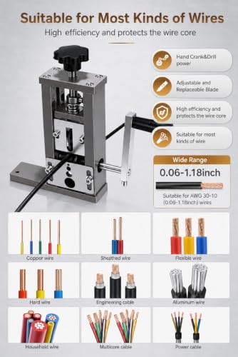 Manual Wire Stripping Machine,0.06–1.18 in Cable Stripper