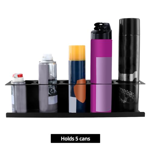 QWORK Heavy-Duty Aerosol Spray Can Holder Rack Organizer, Steel, Powder-Coated, Holds 20 Cans, 4 Pcs, Multipurpose Wall, Toolbox, Cart Mount, No Assembly Required