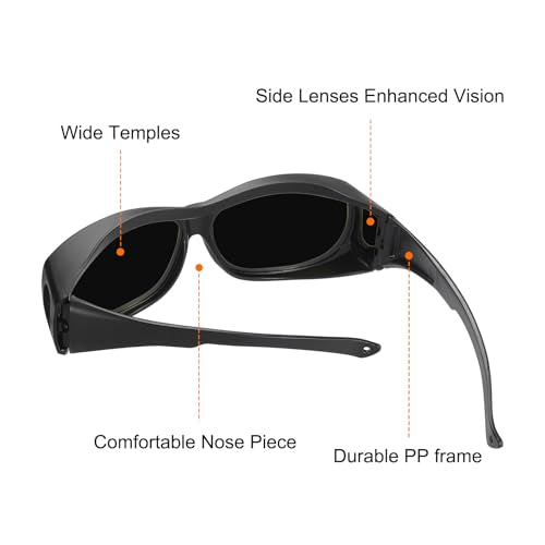 HARFINGTON Welding Safety Glasses IR PPE Protective Glasses Lens CE Certified Protective Welding Eyewear - color: Black, size: Shade 6