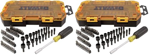 DEWALT Screwdriver Bit Set with Nut Drivers, 71-Piece (DWMT73808) (Pack of 2) - size: 1/4" (Pack of 2)
