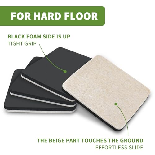 Felt Furniture Sliders for Hardwood Floors 8 PCS, 5" Beige - size: 8 PCS 5'' Beige