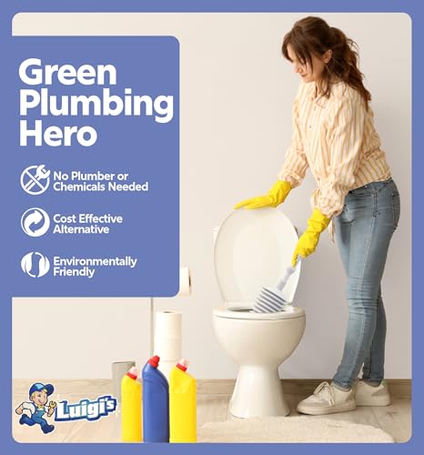 Luigi's Toilet Plunger - Unclogger Plungers for Bathroom - Heavy Duty Clog Remover with Effective Unblocker Bellows Design - Remover Tool to Unblock Toilet Blockage - Grey - size: Grey Toilet Plunger