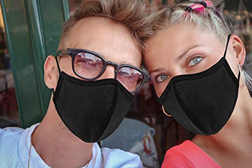 comfso Black Cloth Face Masks for Adults Washable Fabric XL Large Reusable - style: Extra Large/XL for Big Face Women/Men