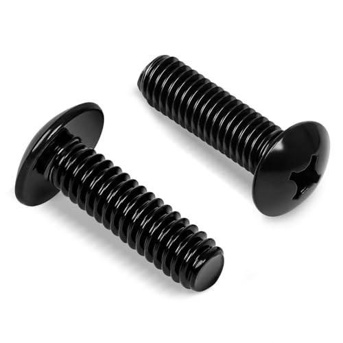 #6-32 x 1 Truss Head Machine Screws, Full Thread, 304 Stainless Steel Black Finish, 100 PCS - size: #6-32 x 1"