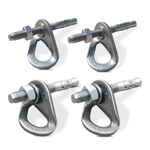 304 Stainless Steel Climbing Anchor Bolt, 25-30KN Rock Climbing Bolt Hanger, M10 and M12 Climb Fastening Bolt Safe Fixed Point, 4 Set Rock Climbing Holds