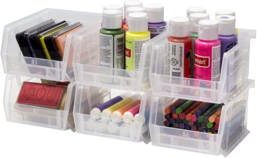 Akro-Mils 30210 AkroBins Plastic Storage Bins, 5"x4"x3", Red, 6-Pack - color: Red, size: 6 Pack