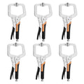 6-Inch C-Clamp Locking Pliers,Heavy Duty Vise Grip Welding Clamp With Swivel Pads for Woodworking,Home,Metalworking,Auto Repair(6 Pack) - size: 6 inch 6 Pack