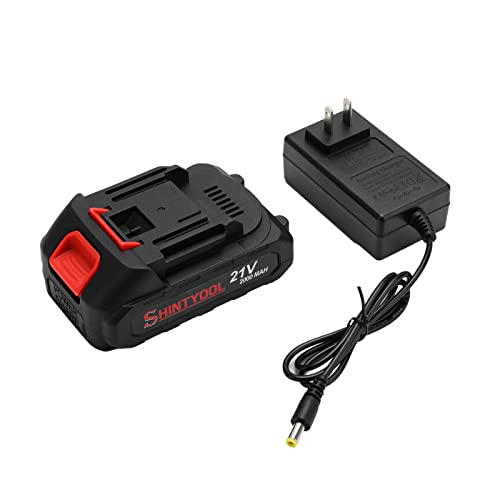 21v Lithium Battery - 2.0 Ah Battery with Charger Adapter Led Indicator Compatible with Leaf Blower and Cordless Tiller - size: 2.0 AH