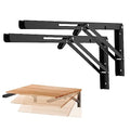 Ravinte Matte Black Folding Shelf Brackets, 20 Inch, 2 Pack - size: 20 Inch