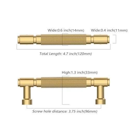 Asidrama 10 Pack 3.75 Inch(96mm) Champagne Bronze Cabinet Pulls Knurled Kitchen Cabinet Handles, Champagne Gold Cabinet Hardware for Cupboard Drawer Pulls - color: Champagne Bronze, size: 3.75" Hole Center, style: 10 Pack