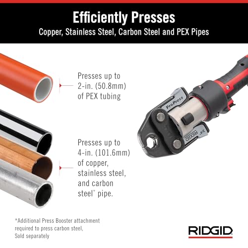RIDGID 67178 Model RP 351 ProPress Standard Press Tool Kit with Battery, Charger, 1/2" to 2" Press Tool Jaws, and Carrying Case - style: Battery Kit W/ProPress Jaws (1/2" - 2" Jaws Capacity)