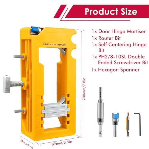 Door Hinge Jig with Door Lock Installation Kit,Door Hinge Mortiser Template - size: C