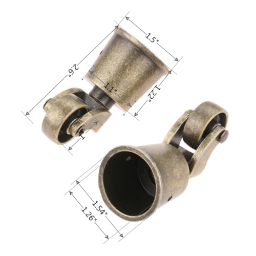dophee 4Pcs Bronze Swivel Round Cup Caster for 25-30mm/1"-1.18" Wood Legs