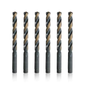 Drill America 3/8" High Speed Steel Black & Gold KFD Split Point Drill Bit (Pack of 6), KFD Series - size: 3/8 in