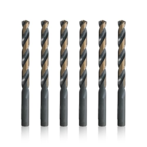 Drill America 3/8" High Speed Steel Black & Gold KFD Split Point Drill Bit (Pack of 6), KFD Series - size: 3/8 in