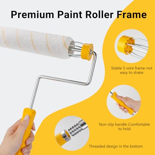 Mister Rui Paint Roller Kit with Extension Pole 20 Pieces Painting Kit
