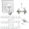 DDMY Clear Adhesive Hooks Heavy Duty Walls Hook 36 Pack for Hanging - color: Transparent, size: 36 Pieces