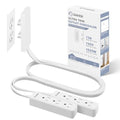 Saker Dual Flat Extension Cord, 6-Outlet Extender, 5ft, White - style: dual 5ft