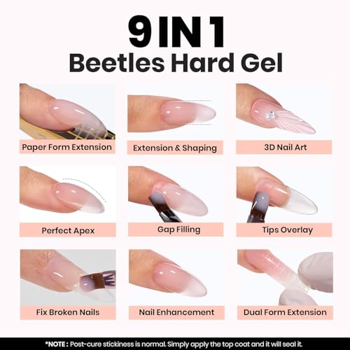 Beetles Builder Gel for Nails, 60g Large Capacity 9 in 1 Sculpting Hard Gel - color: Clear Large Capacity 60 g
