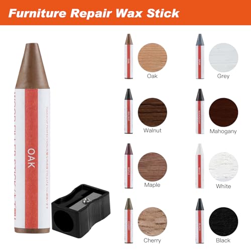 Wood Furniture Repair Kit 12 Colors, Wood Filler Putty with Filler Sticks