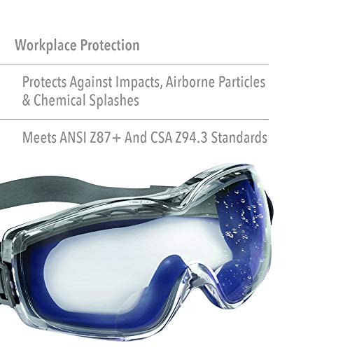 UVEX by Honeywell Stealth +2.5 Diopter Reading Magnifier Goggles with Uvextreme Anti-Fog Lens (S3993X), Clear