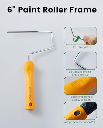 voomey 15 Pcs 6 Inch Paint Roller Kit with Small Paint Roller - style: 15pcs 6inch paint roller kit