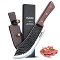 Huusk Butcher Knife for Meat Cutting with Sheath, Cool Gifts for Men - size: 7.5"