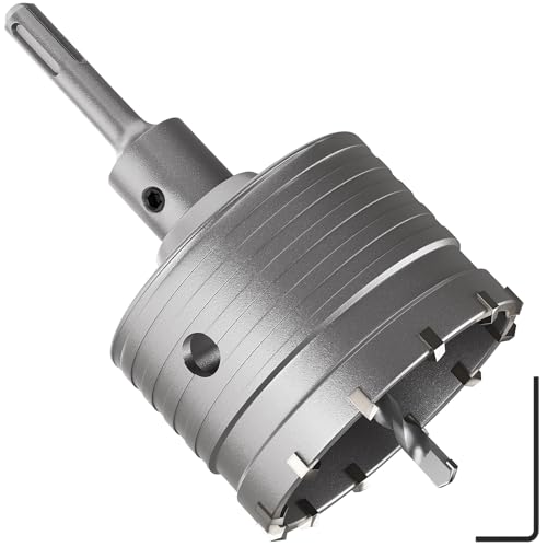 DAIMIT Concrete Hole Saw 105mm / 4.13" with 220mm SDS Plus Shank Connecting Rod, Hole Saw Tool Set for Concrete Cement Brick Stone Wall Drilling - size: 105MM
